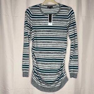 COPY - Lety & Me Maternity sweater grey and teal striped